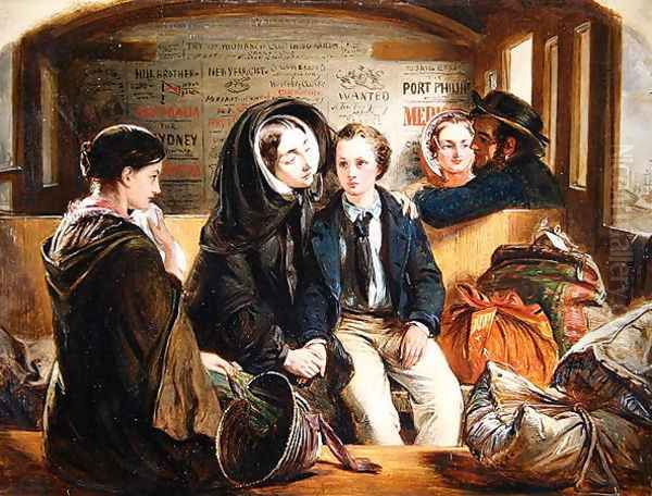 Second Class - The Parting Thus part we rich in sorrow, parting poor., 1855 Oil Painting by Abraham Solomon