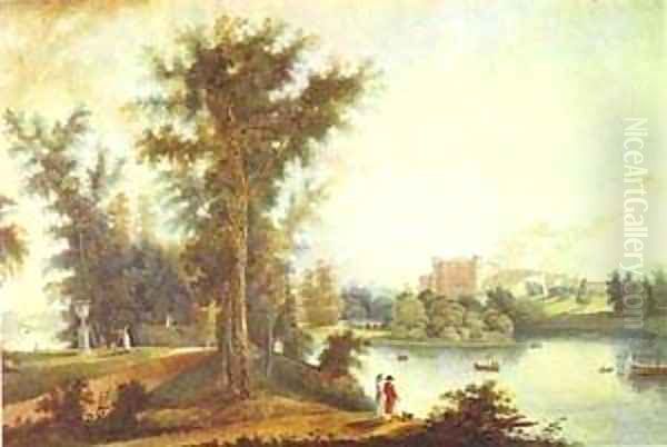 View On The Gatchina Palace From Long Island 1798 Oil Painting by Semen Fedorovich Shchedrin