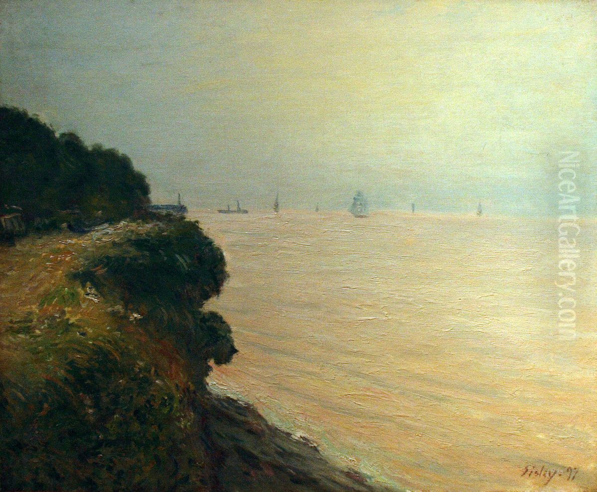 Langland Bay Oil Painting by Alfred Sisley