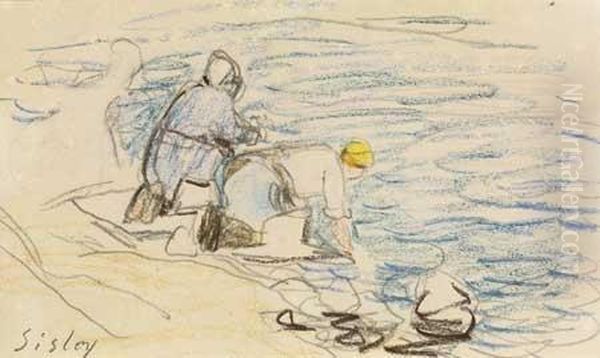 Signe En Bas A Gauche
 9,5 X 15,5 Cm Oil Painting by Alfred Sisley