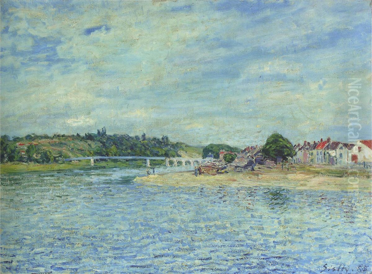 La Seine A Saint-mammes Oil Painting by Alfred Sisley