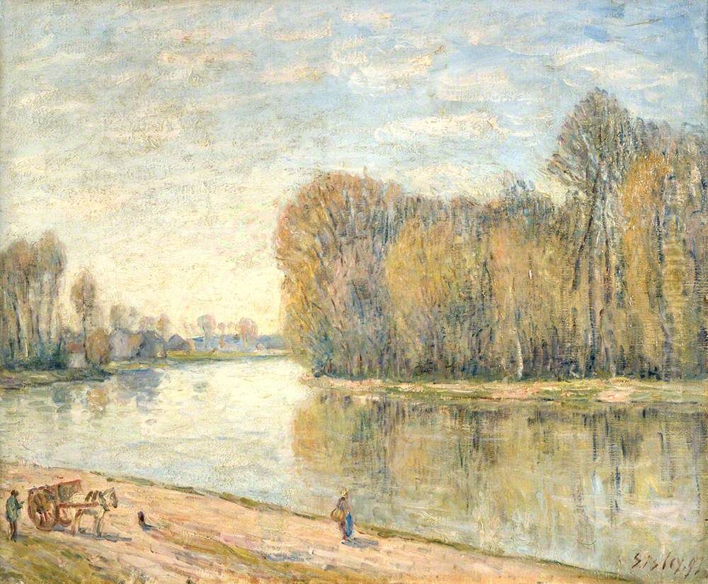 Les Bords Du Loing Oil Painting by Alfred Sisley