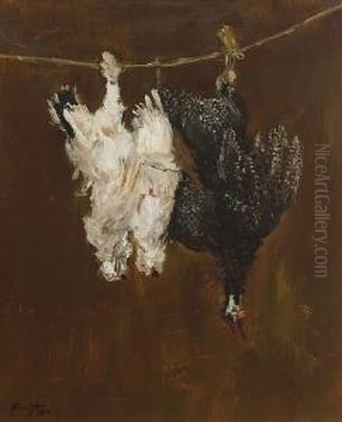 Schneehuhner Und
 Perlhuhn Oil Painting by Max Slevogt