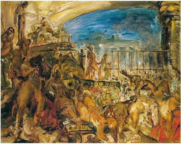 Der Untergang Von Ninive Und 
Sardanapals Tod (the Fall Of Nineveh And Sardanapal's Death) Oil Painting by Max Slevogt