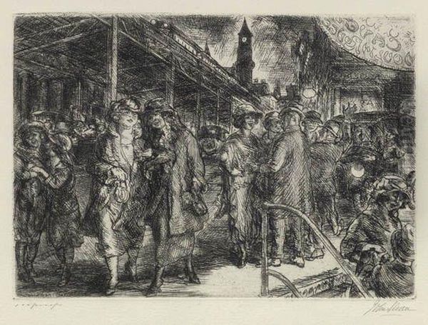 Sixth Avenue, 
Greenwich Village Oil Painting by John Sloan