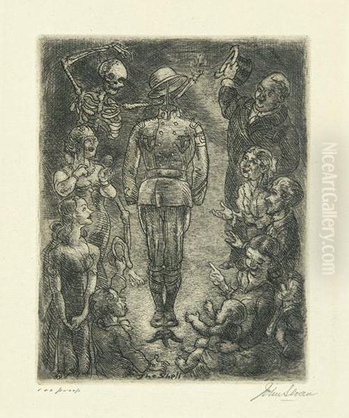The Shell Of Hell! Oil Painting by John Sloan