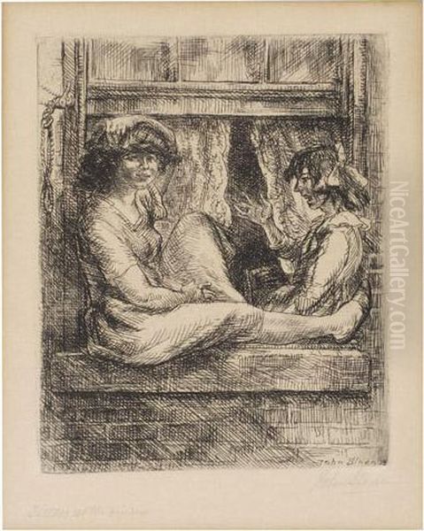 Untitled Oil Painting by John Sloan