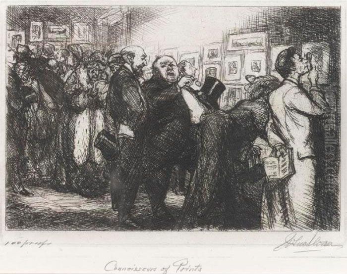 Connoisseurs Of Prints (morse 127) Oil Painting by John Sloan
