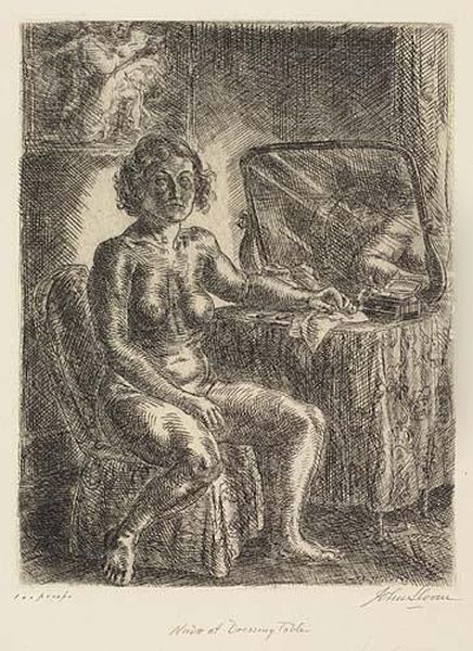 Two Etchings.
Nude At Dressing Table Oil Painting by John Sloan