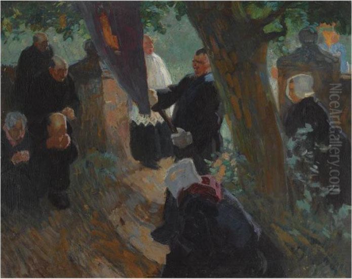 A Procession In Laren Oil Painting by Willy Sluyters