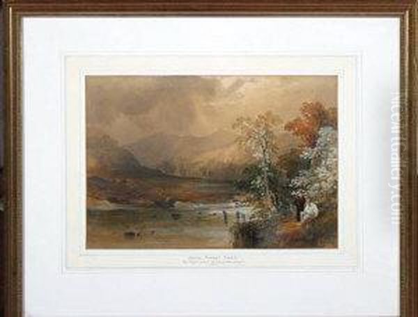 The River Aln, Northumberland Oil Painting by James Burrell-Smith