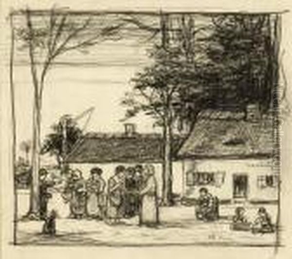 Farm Oil Painting by Jakob Smits