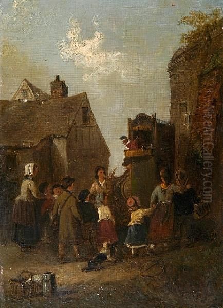 The Punch And Judy Show Oil Painting by Edward Robert Smythe