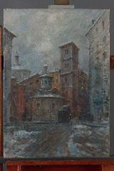 San Satiro
A Milano Oil Painting by Giuseppe Solenghi