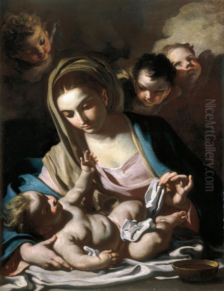Madonna And Child Oil Painting by Francesco Solimena