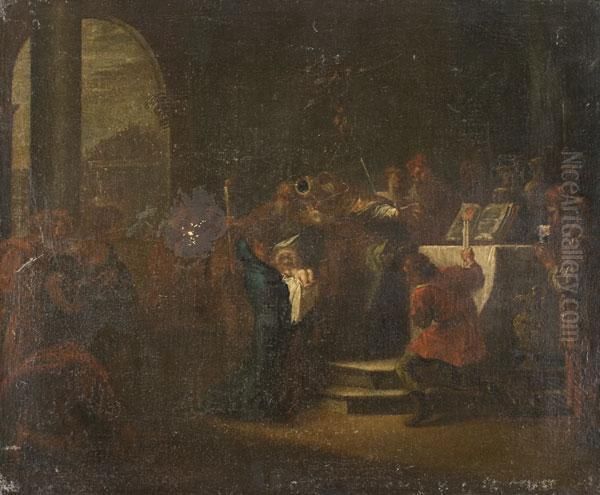 Presentazione Di Gesu Al Tempio Oil Painting by Francesco Solimena