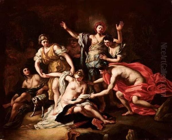 Callisto E Le Ninfe Di Diana Oil Painting by Francesco Solimena