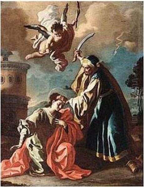 The Martyrdom Of Saint Barbara Oil Painting by Francesco Solimena