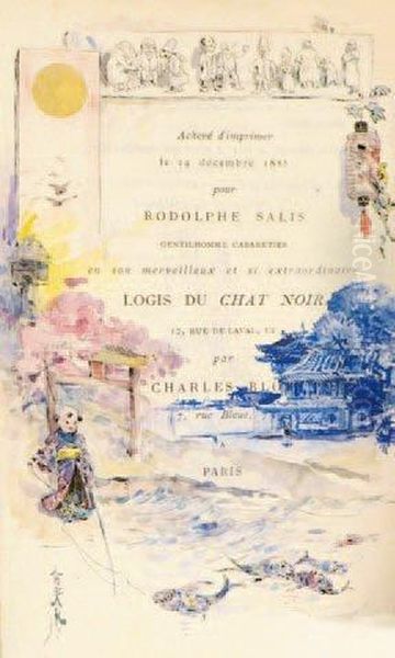 La Berline De L'emigre, Ou 
Jamais Trop Tard Pour Bien Faire. Paris, En Vente Au Chat Noir Oil Painting by Henry Somm