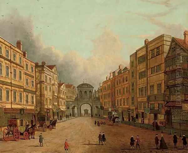 Old Temple Bar Oil Painting by English School