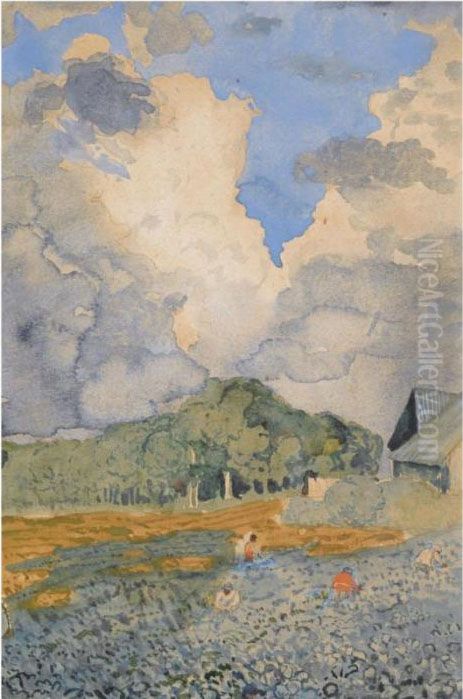 After The Rain Oil Painting by Konstantin Andreevic Somov
