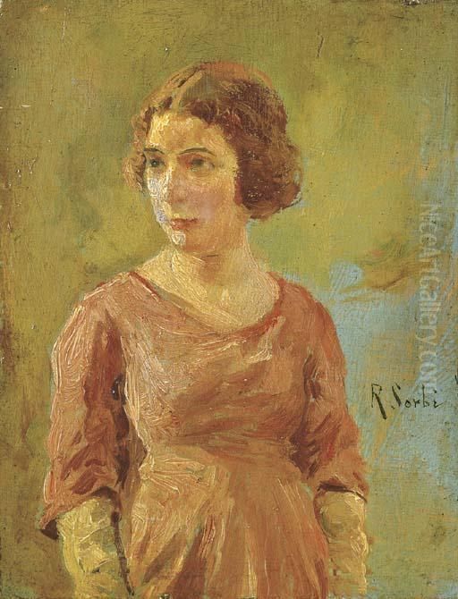 Giovane Donna Oil Painting by Raffaelo Sorbi