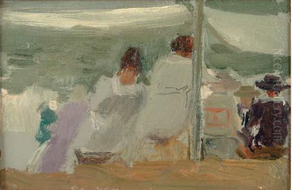  Sous Les Auvents  Oil Painting by Joaquin Sorolla Y Bastida