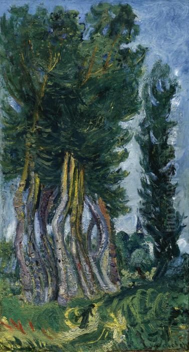 Les Peupliers Oil Painting by Chaim Soutine