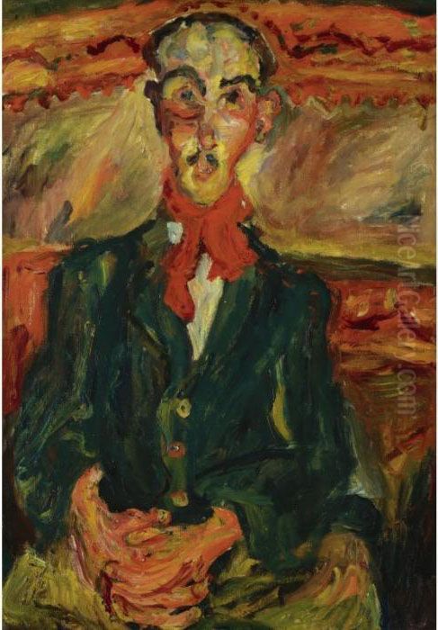 The Property Of Mrs Wendell Cherry
 

 
 
 

 
 L'homme Au Foulard Rouge Oil Painting by Chaim Soutine