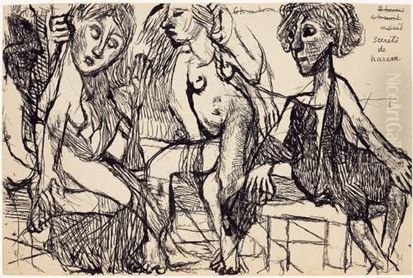 Secrets De Harem Oil Painting by Louis Soutter