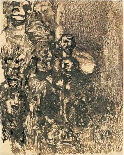 Horreurs Chretiennes Oil Painting by Louis Soutter