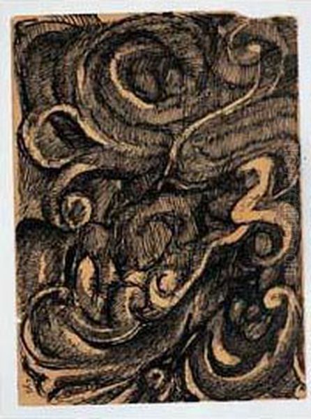 Sans Titre Oil Painting by Louis Soutter