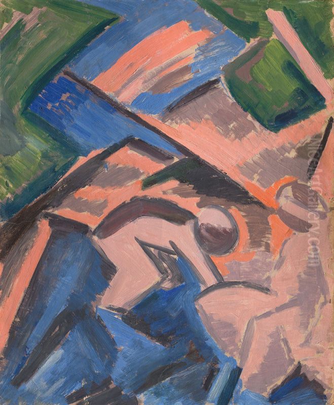 Koupani Oil Painting by Vaclav Spala