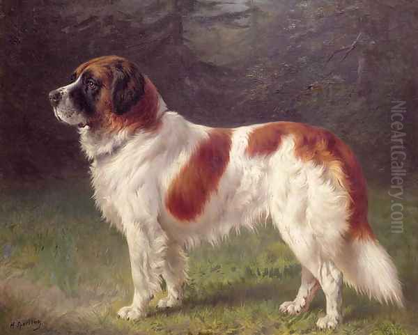 St. Bernard Oil Painting by Heinrich Sperling