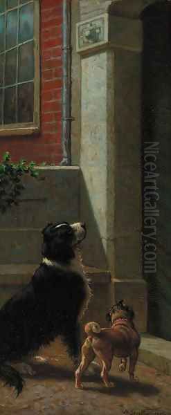 Waiting for master Oil Painting by Heinrich Sperling