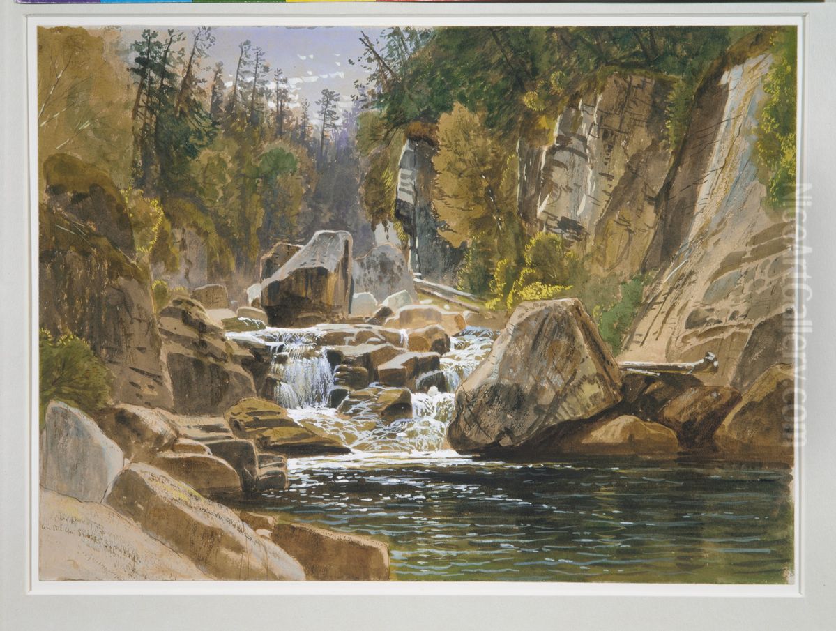 On the Ausable Oil Painting by James David Smillie