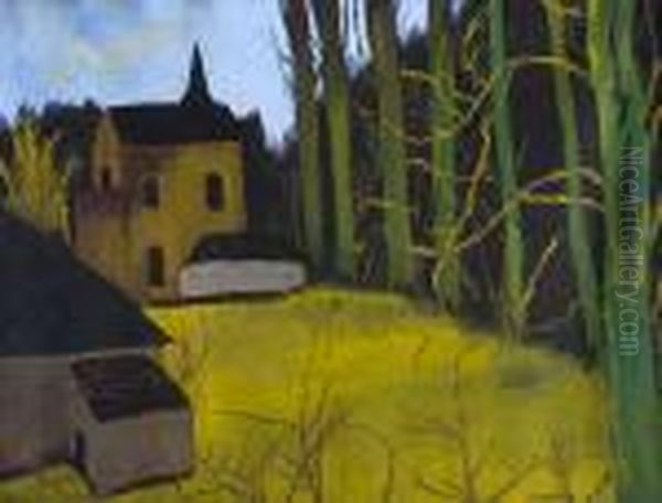 Ferme Et Eglise A L'oree Dubois Oil Painting by Leon Spilliaert