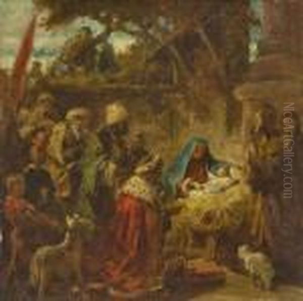 Anbetung Der Konige Oil Painting by Carl Spitzweg