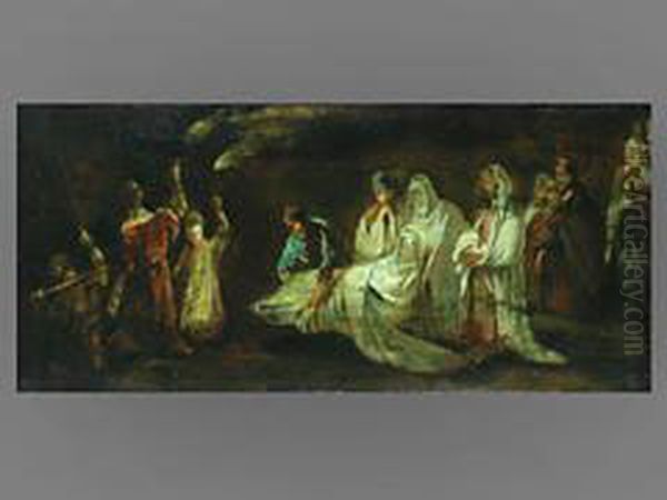 Grablegung Einer Heiligen Oil Painting by Carl Spitzweg