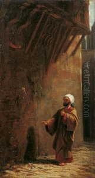 Strasse In Kairo - Turk' Findet
 Rose.

 Monogrammiert Unten Links: S Im Rhombus (typus Um Oil Painting by Carl Spitzweg