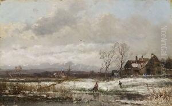 Spatwinterliche
 Vorgebirgslandschaft Oil Painting by Adolf Stademann