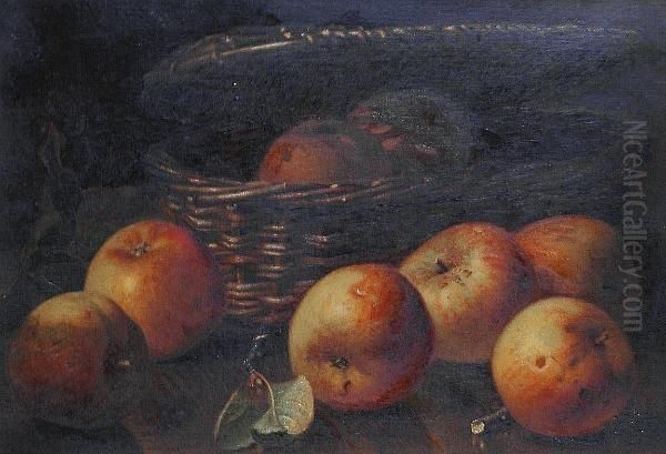 Still Life Of Ribston Pippin 
Apples 'eh Stannard/1894' (lower Left), Inscribed With Title, Artist's 
Name And Address On Label Attached To The Reverse Oil Painting by Eloise Harriet Stannard