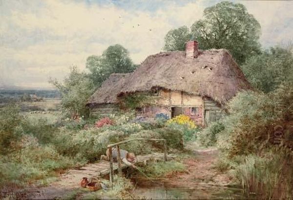 Catching Tiddlers Oil Painting by Henry John Sylvester Stannard