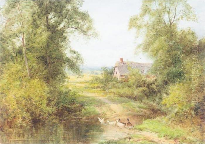 Crossing The Ford Oil Painting by Henry John Sylvester Stannard