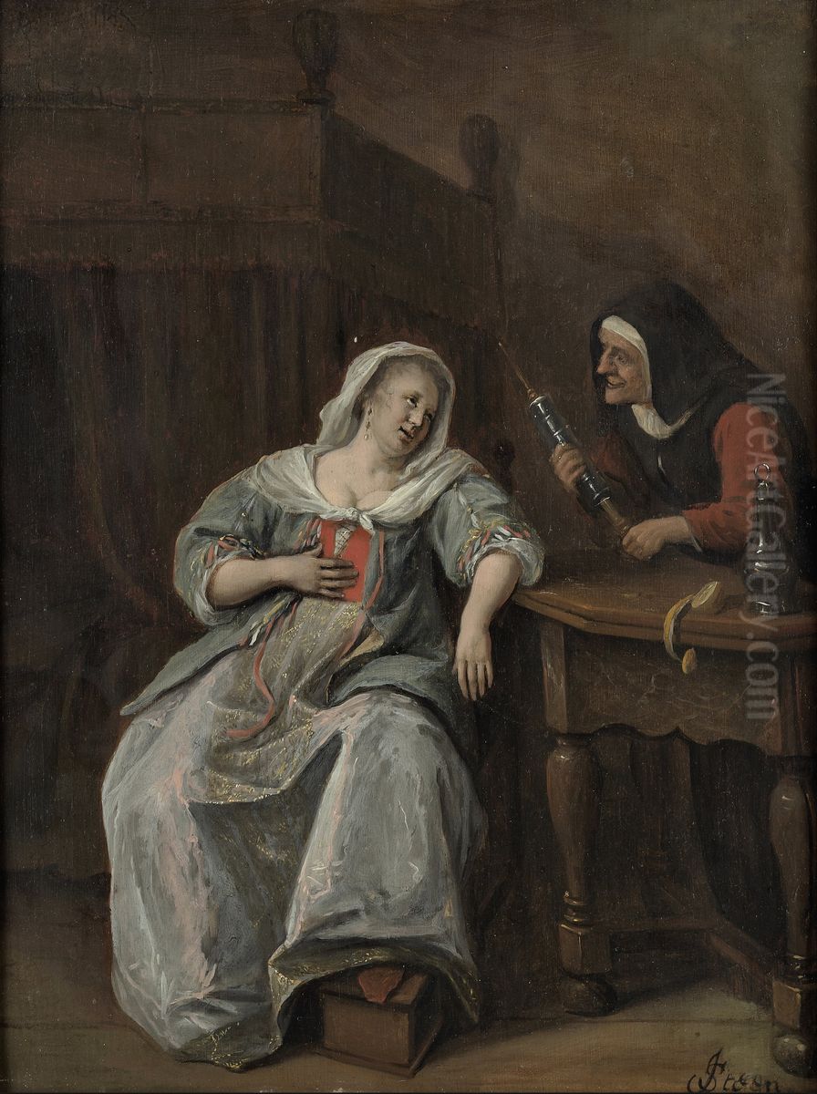 The Sick Woman Oil Painting by Jan Steen