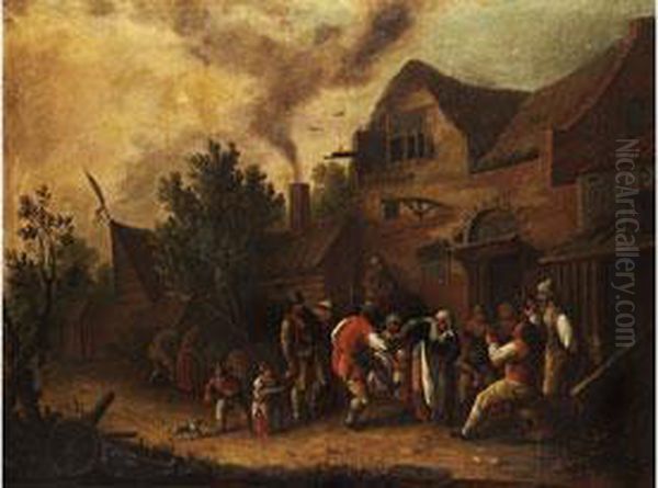 Bauerntanz Vor Einem Wirtshaus Oil Painting by Jan Steen