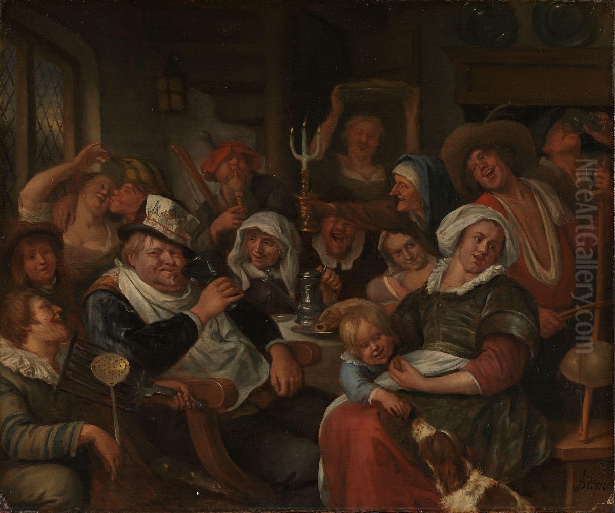 Twelfth Night Oil Painting by Jan Steen