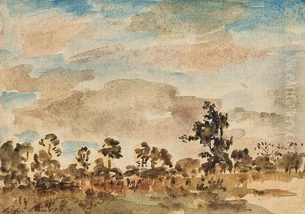 Landscape Study With Trees Oil Painting by Philip Wilson Steer