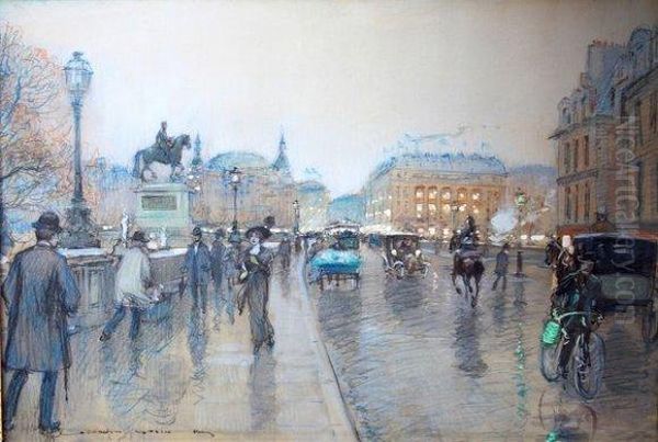 La Place Henry Iv, 
Le Soir Oil Painting by Georges Stein