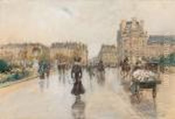 Stadsvy Fran Paris. Oil Painting by Georges Stein
